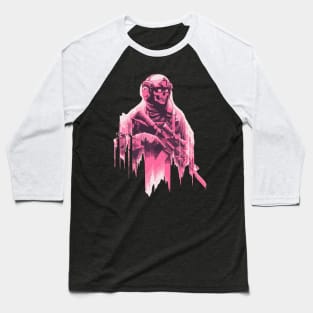 Retro pink skull soldier Baseball T-Shirt